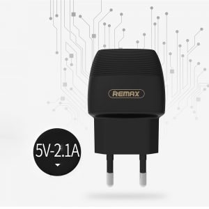 Мрежово зарядно устройство Remax Flinc / 220-240V / 2.1A / Универсално / 2 x USB / Черен