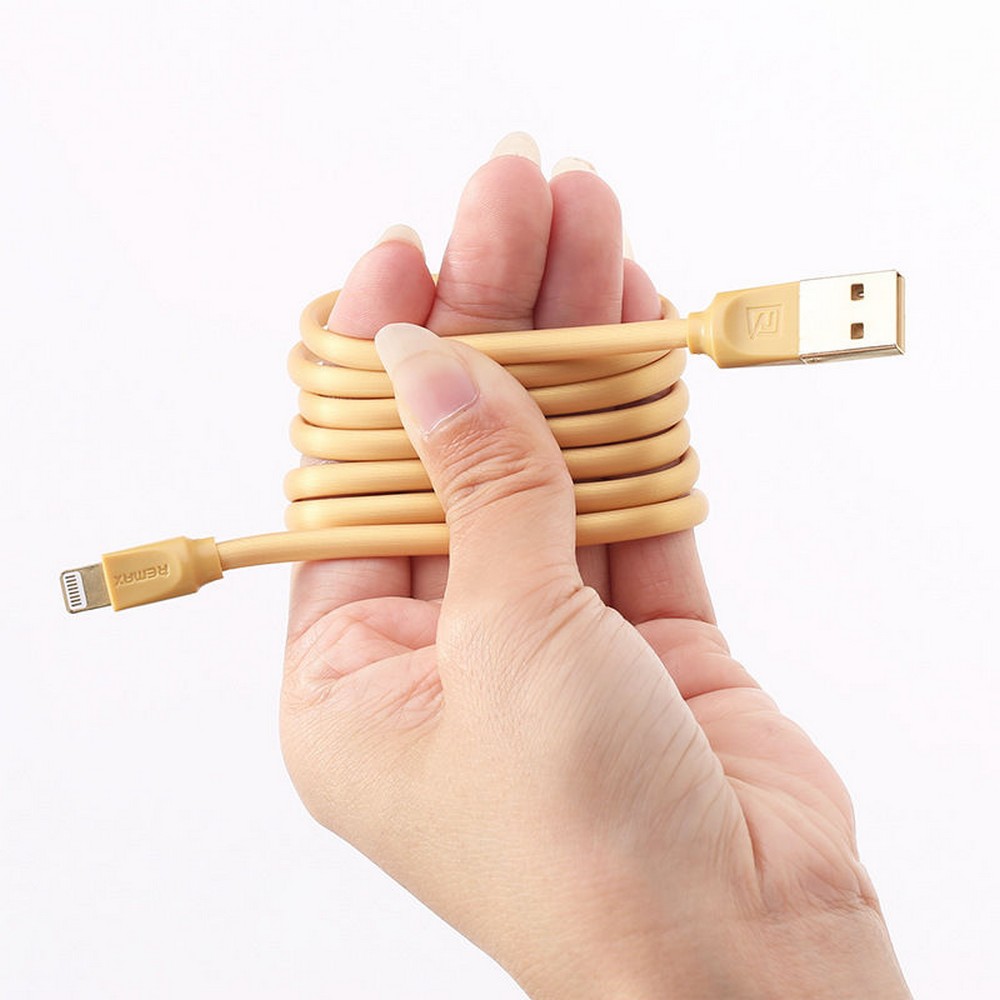 Кабел за данни Remax Radiance / iPhone 5/6/7 Lightning / 1 мeтър / Златист - Image 5