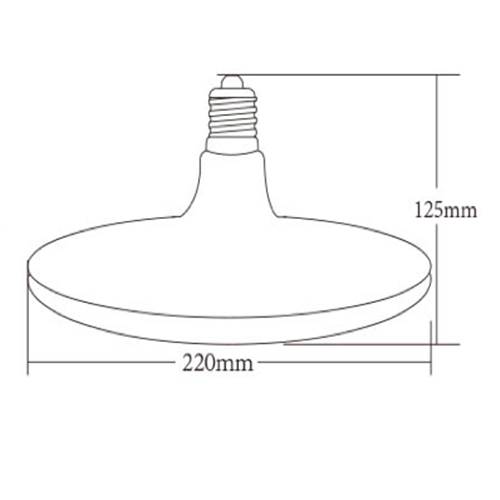 LED лампа UFO 24W 6500K E27 студенобяла червен корпус - Image 2