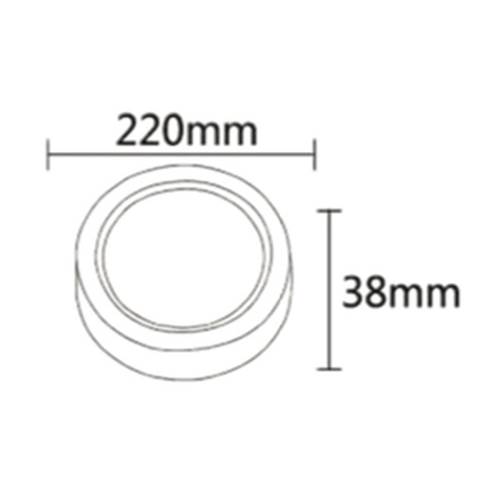 LED панел за открит монтаж 18W кръг 220VAC 3000К топлобял ф220мм. - Image 3