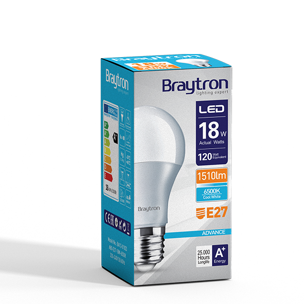 LED лампа 18W Е27 1600lm 6500K студено бяла - Image 3
