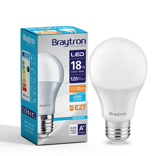 LED лампа 18W Е27 1600lm 6500K студено бяла