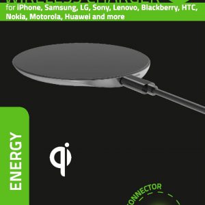 Безжично зарядно устройство 10W QC3.0 в комплект с 1m делим кабел USB към Micro USB